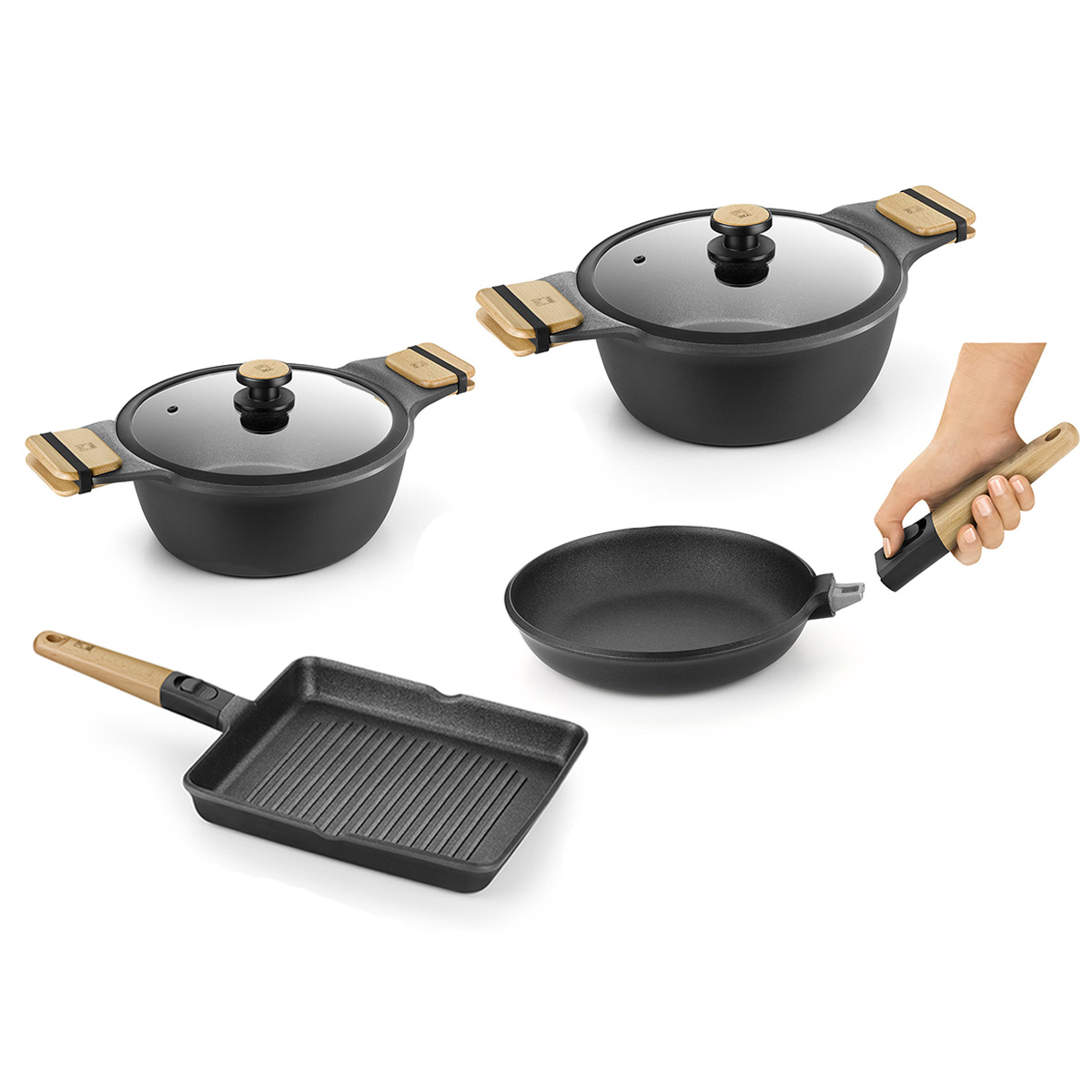 Batería de cocina inox 4 piezas signature bra •