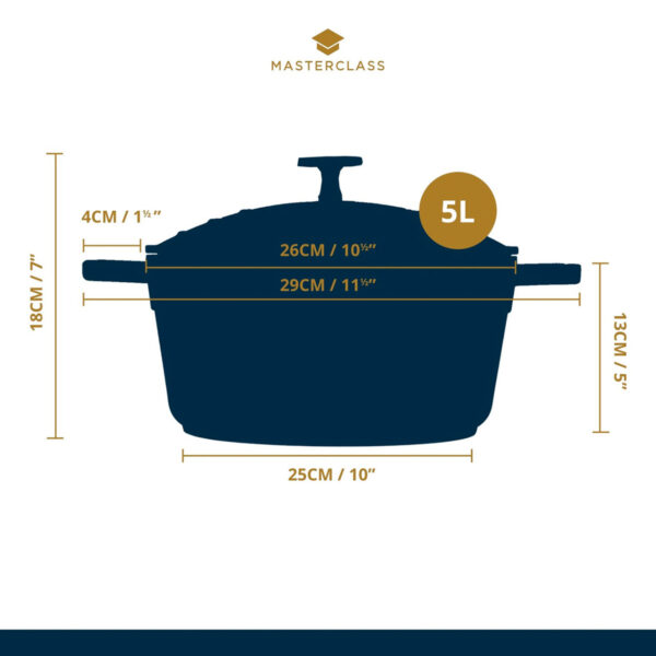 Cacerola  C/ Tapa Aluminio Fundido 28 cm - 5 litros MasterClass - Image 7